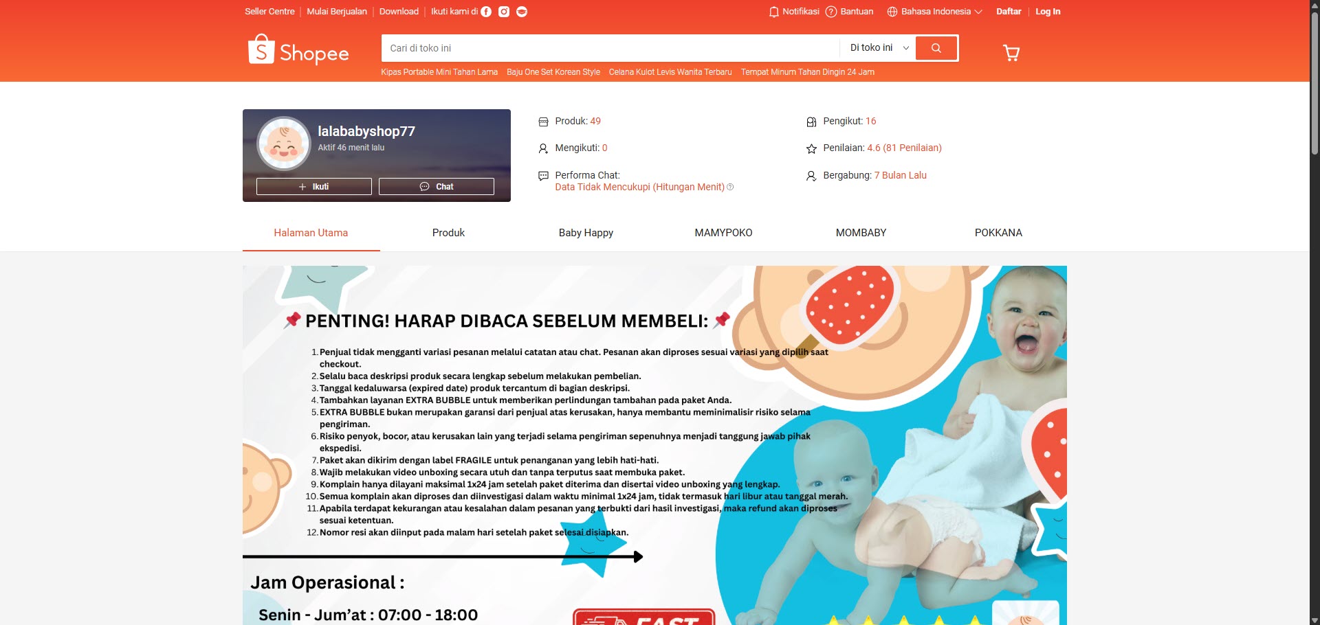 Toko Perlengkapan Bayi